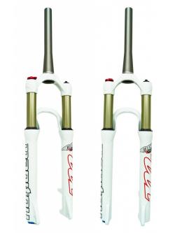 โช๊คอัพ โช๊คลม MANITOU MARVEL PRO 26" ,ยุบ 100มม,คอเทเปอร์ 1.5T, สีขาว (29777-A002), MTBE080476