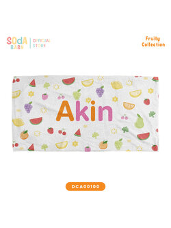 ผ้าเช็ดตัวเด็ก ลาย Mixed Fruit (White) 🍒 Fruity Collection รหัส DCA00100 #ผ้าห่ม #SOdAbaby