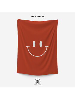 ผ้าติดผนัง ผ้าแขวนผนัง ผ้าตกแต่ง Smiley สีแดง WCA00051 #SOdAhome #WallCloth