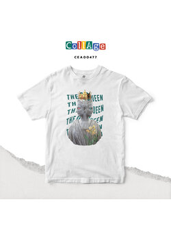 เสื้อยืดพิมพ์ลาย Collage THE QUEEN II รหัส CEA00477 สีขาว #เสื้อยืด #Collage