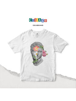 เสื้อยืดพิมพ์ลาย Collage Derek II รหัส CEA00449 สีขาว #เสื้อยืด #Collage