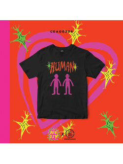 เสื้อยืด พิมพ์ลาย HUMAN สีดำ CEA00206 #เสื้อ #เสื้อยืด #Yeedin