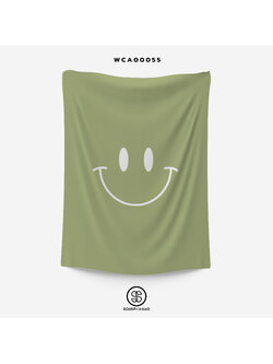 ผ้าติดผนัง ผ้าแขวนผนัง ผ้าตกแต่ง Smiley สีเขียว WCA00055 #SOdAhome #WallCloth