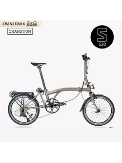 CRANSTON S20 — จักรยานพับ 3 ทบ ล้อ 20 นิ้ว | เฟรมอลูมิเนียมอัลลอย | เกียร์ Shimano 9 สปีด | ยางกันตำ Schwalbe ระดับ 7 | เบาะคาร์บอนไฟเบอร์ 3D | น้ำหนัก 11.2 กก.