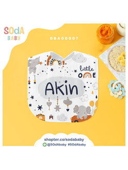 ผ้าซับน้ำลาย ลาย Little one 📌ใส่ชื่อได้ รหัส DBA00007 #SOdAbaby