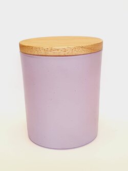 แก้วสี ขนาด 8.9 oz. (255 ml.) สีม่วง + ฝาไม้