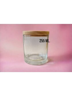 แก้วใส ขนาด 8.9 oz. (255 ml.) พร้อมฝาไม้