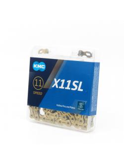 โซ่เกียร์ KMC X11-SL Ti-N Gold for MTB SuperLIght 1/2"x11/128", 11สปีด 116 ข้อ ข้อต่อแบบปลดเร็ว มีแพ็คสีทอง/สีเงิน