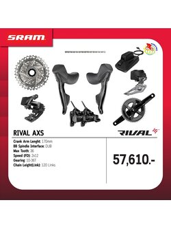 ชุดเกียร์ไฟฟ้าเสือหมอบ SRAM RIVAL AXS 24-Speed