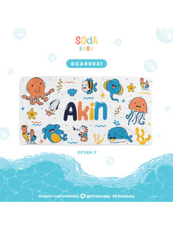 ผ้าเช็ดตัว ใส่ชื่อได้ ลาย Under Water Life รหัส DCA00031 #SOdAbaby #CollectionOCEAN