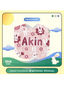 ผ้าซับน้ำลาย ใส่ชื่อได้ Rabbit Cuties Collection I รหัส DBA00027 #SOdAbaby #RabbitCutiesCollection