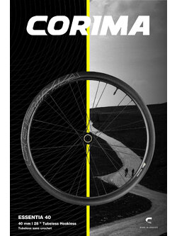 CORIMA ESSENTIA 40 Shimano HG 11 ,12 speed SRAM XDR ESSENTIA 40 40 mm I 28 " Tubeless Hookless Tubeless sans crochet