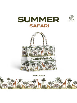 Mini Book tote bag Summer Safari รหัส TFA00121 #ใส่ชื่อได้ #SOdAbag