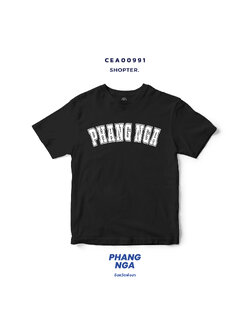 เสื้อยืด พิมพ์ลาย PHANG NGA สีดำ-ขาว รหัส CEA00991-CEA00992 #SOdAtee #SOdAPrintinG