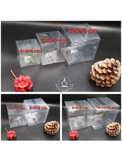 แพ๊ค 5 ชิ้น กล่องพลาสติกใส PVC สำหรับใส่ของชำร่วย กล่องใส่เทียนหอม