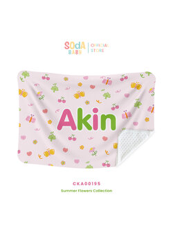 ผ้าห่มเด็ก ใส่ชื่อได้ ลาย Butterfly loves flowers รหัส CKA00195 🌼🌸 #SummerFlowers #ผ้าห่ม #SOdAbaby