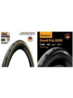 ยางนอกขอบพับ Continental Grand Prix 5000 S Folding Tyre ขอบงัด, 23-622 (700 x 23C), 700x25c, G.P 5000