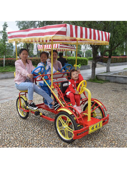 จักรยานหรรษา Favorite FO-01 SURREY BIKE แบบ 2 คนปั่น+ 1 เก้าอี้เด็ก+ร่มกันแดด ปั่นพร้อมกัน หรรษาทั้งครอบครัว พร้อมได้ออกกำลังกาย