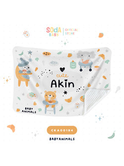 ผ้าห่มเด็ก ใส่ชื่อได้ ลาย BaByAnimals Cute Animal 🐘🐻 รหัส CKA00184 #CuteAnimal #ผ้าห่ม #SOdAbaby
