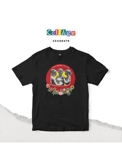 เสื้อยืดพิมพ์ลาย THE THREE GRACES I รหัส CEA00478 สีดำ #เสื้อยืด #Collage