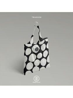 กระเป๋าผ้าแคนวาส พิมพ์ลาย White Circle TBA0008 #SOdABag #SOdAPrintinG #กระเป๋า #กระเป๋าผ้า