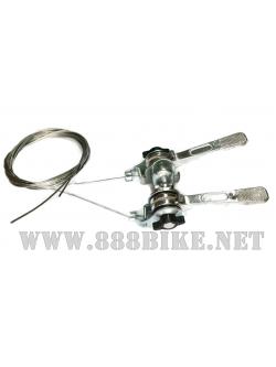 มือเกียร์อลูมิเนียม พร้อมสายเกียร์ Retro shifter clamped ใส่คอจุ่มวินเทจ