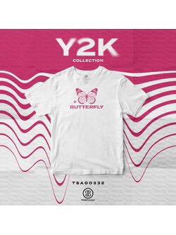 เสื้อยืด พิมพ์ลาย Butterfly I Y2K Collection สีขาว รหัส TSA00332 #เสื้อ #เสื้อยืด