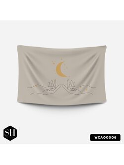 ผ้าติดผนัง ผ้าแขวนผนัง ผ้าตกแต่ง Moonshine WCA00006 #SOdAhome #SOdAPrintinG #WallCloth