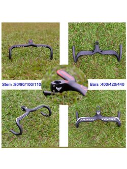 แฮนด์หมอบ TRIFOX TL-CHB10 New Full Carbon Bicycle Stem Handlebar Road Bikes Carbon Integrated