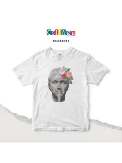 เสื้อยืดพิมพ์ลาย Collage Camila II รหัส CEA00451 สีขาว #เสื้อยืด #Collage