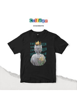 เสื้อยืดพิมพ์ลาย Collage THE QUEEN I รหัส CEA00476 สีดำ #เสื้อยืด #Collage