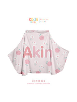 ผ้าคลุมให้นม ลาย Pink Rose #ใส่ชื่อได้ รหัส CNA00026 🌼🌸 #SummerFlowers #SOdAbaby