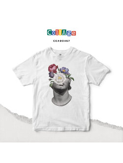 เสื้อยืดพิมพ์ลาย Collage COOL I รหัส CEA00467 สีขาว #เสื้อยืด #Collage