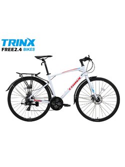 จักรยานไฮบริด TRIN-X FREE 2.4 ชุดเกียร์ SHIMANO 24 สปีด เฟรมอลูมิเนียม ล้อ 700C, TRINX MY2023 (มีสินค้าสีขาวแดงพร้อมส่ง)