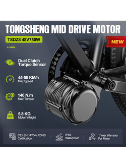 TONGSHENG Mid Drive Motor Conversion Kit E-bike – ชุดแปลงจักรยานธรรมดาเป็นจักรยานไฟฟ้า (E-Bike Kit)