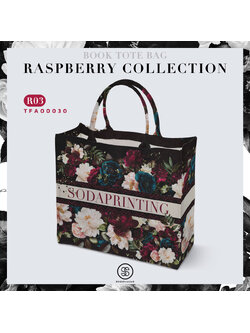 กระเป๋า Book Tote Bag RASPBERRY COLLECTION รหัส TFA00030 #ใส่ชื่อได้ #SOdAbag #SOdAPrintinG