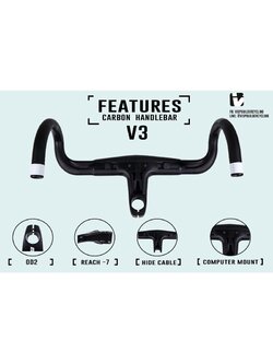 Visp Builder รุ่น V3 Integrated Aero handlebar OD2 Full Carbon