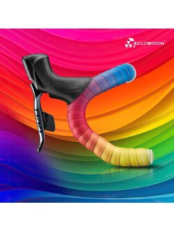 ผ้าพันแฮนด์ CICLOVATION POLY TOUCH OMBRE RAINBOW BAR TAPE