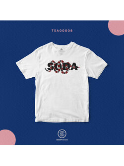 เสื้อยืด พิมพ์ลาย SODA งู สีขาว TSA00008 #SOdAtee #SOdAPrintinG #เสื้อ #เสื้อยืด