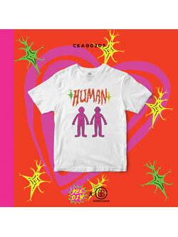 เสื้อยืด พิมพ์ลาย HUMAN สีขาว CEA00207 #เสื้อ #เสื้อยืด #Yeedin