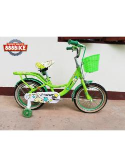 จักรยานเด็ก COMP Bonnie Kid bike วงล้อ 16 นิ้ว เฟรมเหล็ก พร้อมตะกร้าหน้า มีสีเขียวสีเดียว