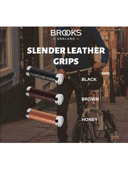 ปลอกแฮนด์ Brooks Cambium Slender Handlebar Grips - Slate,130/130MM