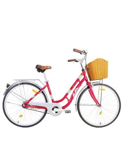จักรยานทรงวินเทจ จักรยานแม่บ้าน LA Color of ride วงล้อ 26 นิ้ว เฟรมALLOYเบา พร้อมตะกร้าหน้า (มีสินค้าสีแดง)