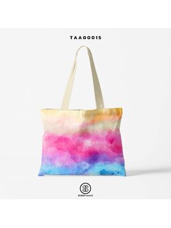 กระเป๋าผ้าช็อปเปอร์ สีมัดย้อม รหัส TAA00015 #SOdABag #SOdAPrintinG #กระเป๋าShopper #กระเป๋าผ้าสะท้อนน้ำ