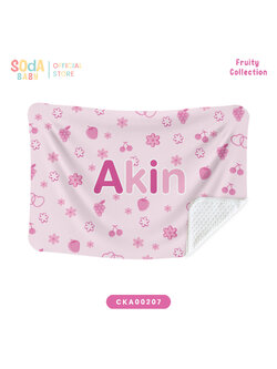 ผ้าห่มเด็ก ใส่ชื่อได้ ลาย Berry family 🍒 Fruity Collection รหัส CKA00207 #ผ้าห่ม #SOdAbaby