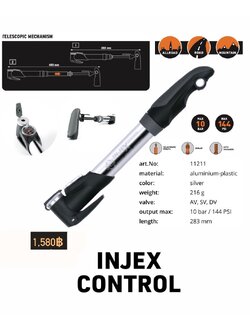 สูบมือพกพาจักรยาน SKS INJEX CONTROL แรงดัน 10 bar / 144 PSI