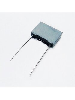 ฟิล์มคาปาซิเตอร์ Metallized Polyester Film 0.1uF 250Vdc ±5% 105°C ระยะห่างขา 7.5mm