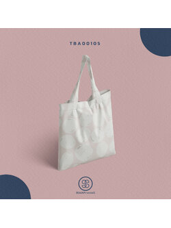 กระเป๋าผ้าแคนวาส พิมพ์ลาย Circle II สีขาว TBA00105 #SOdABag #SOdAPrintinG #กระเป๋า #กระเป๋าผ้า