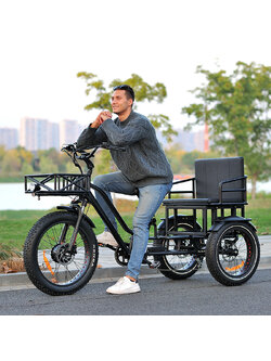 จักรยานไฟฟ้าสามล้อ OTMAR OTM-T14 750W | แบต Samsung 48V | วิ่งไกล 120 กม. | รับน้ำหนัก 185 กก.