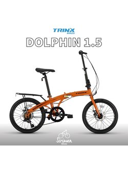 จักรยานพับได้ TRINX DOLPHIN 1.5 Disc SHIMANO 7 speed เฟรมเหล็ก วงล้อ 20 นิ้ว มีตะแกรงซ้อนท้าย TRINX MY2023